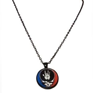 Grateful Dead Jerry Garcia hand steal your face necklace